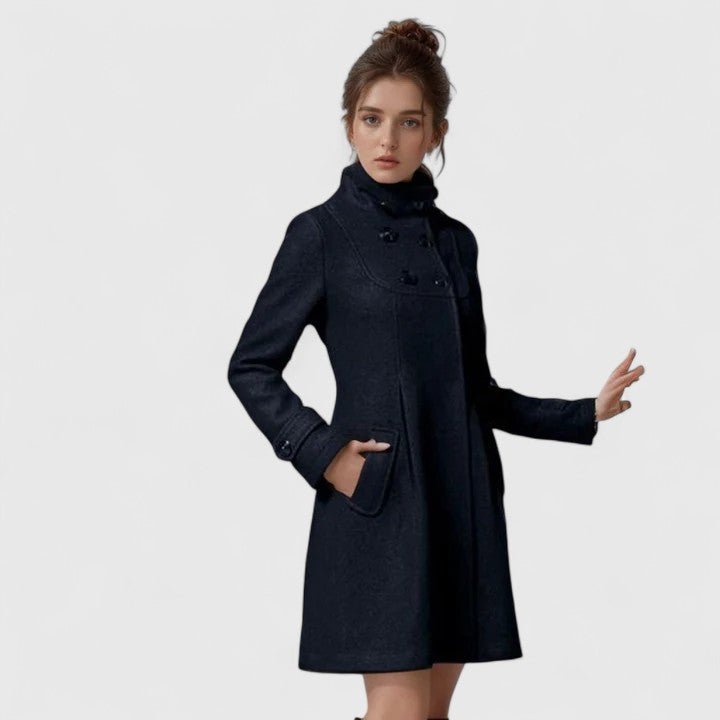 Women's Wool Swing Coat - Black