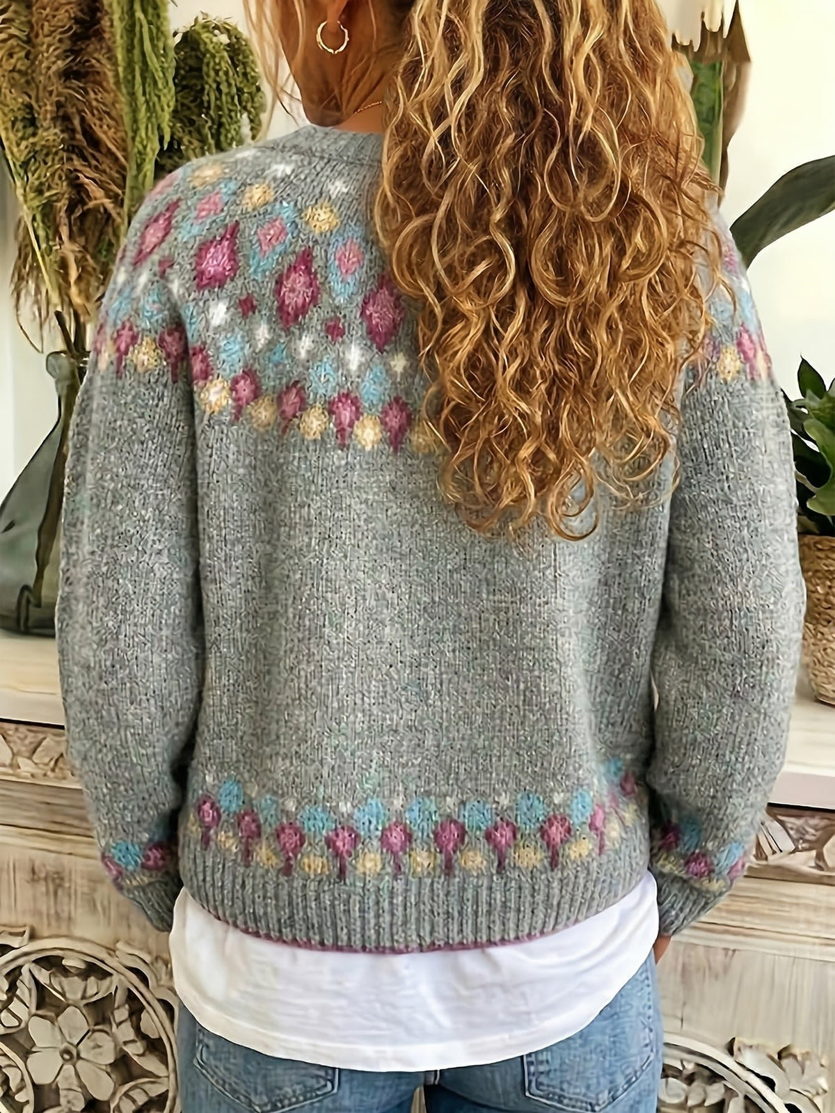 Women's Oversized Floral Cardigan