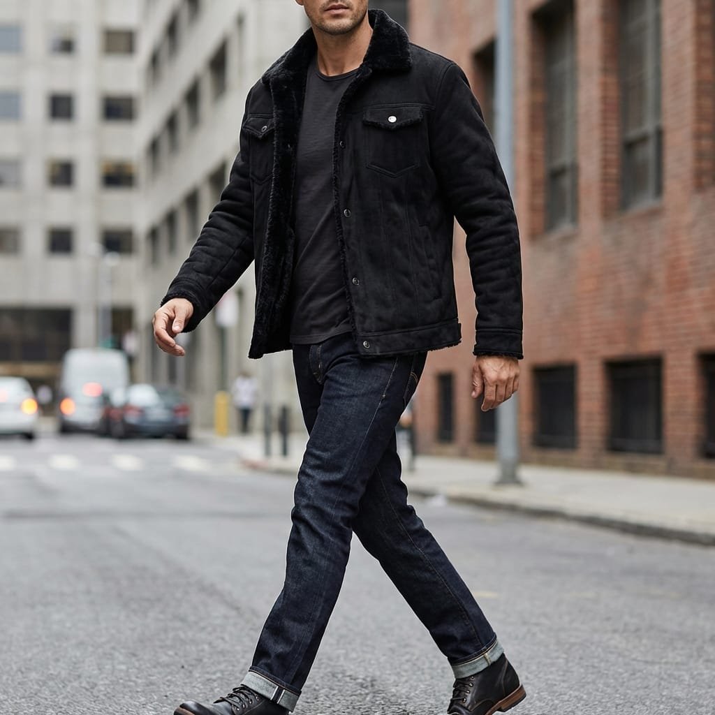 Men's Suede Trucker Jacket