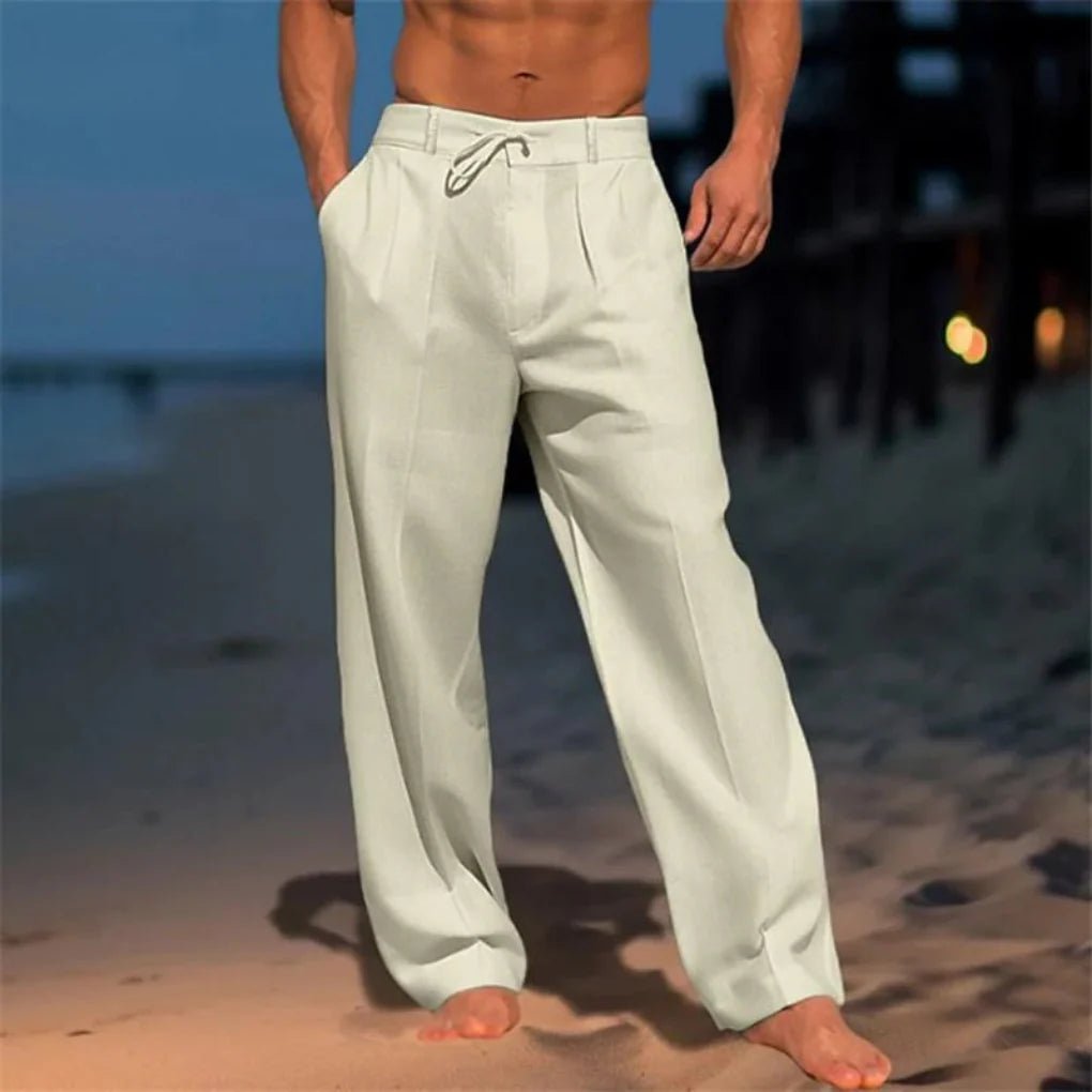 Men's Wide-Leg Trousers - Khaki