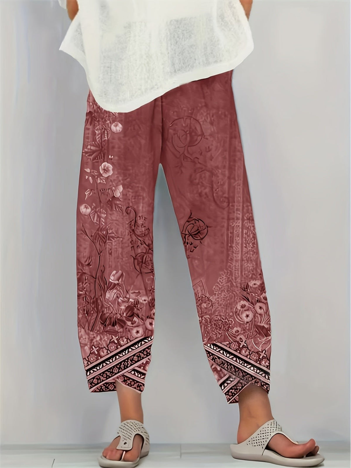Women's Floral Wide-Leg Trousers