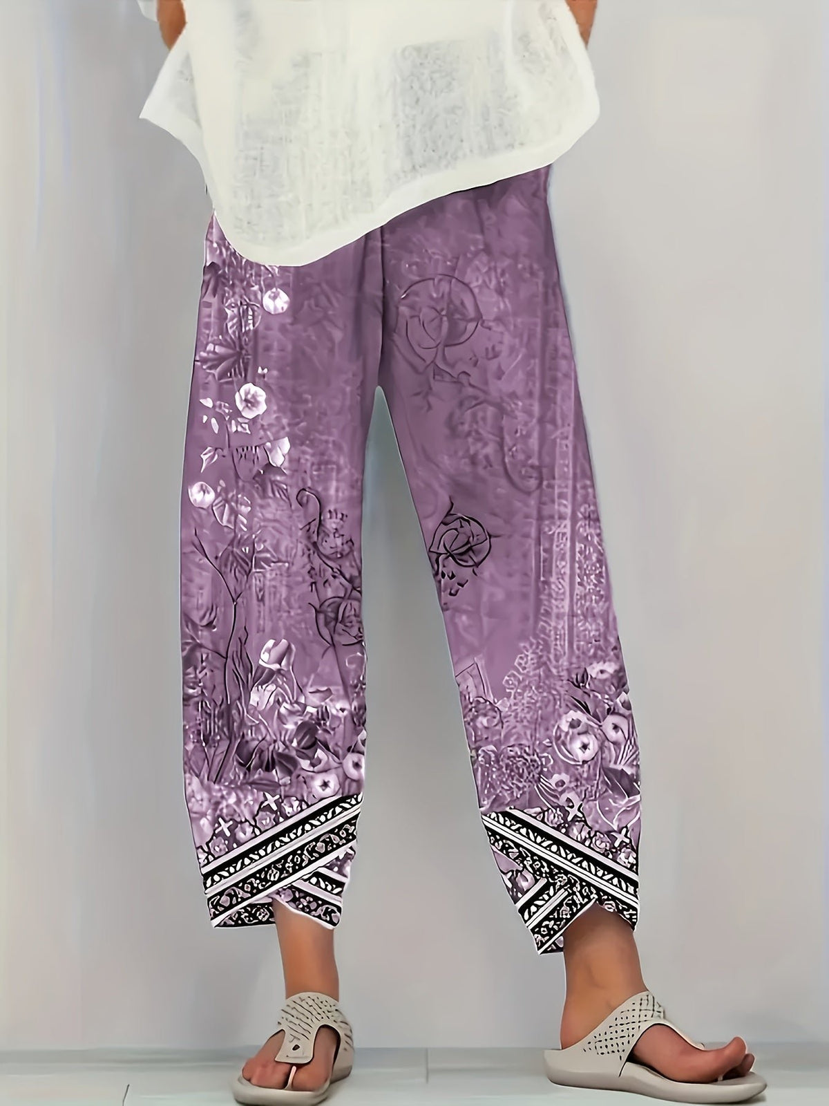 Women's Floral Wide-Leg Trousers