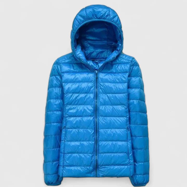 Women's Slim Puffer Jacket - Sky Blue