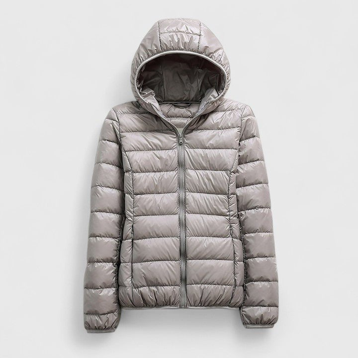 Women's Slim Puffer Jacket - Gray