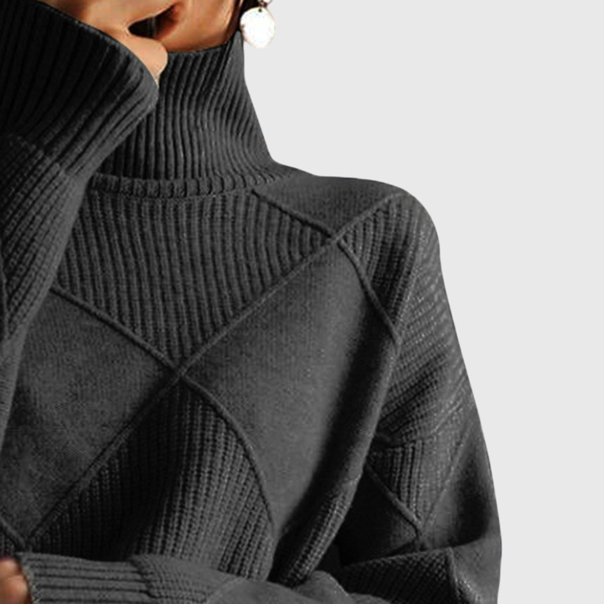 Women's Oversized Wool Roll Neck Jumper