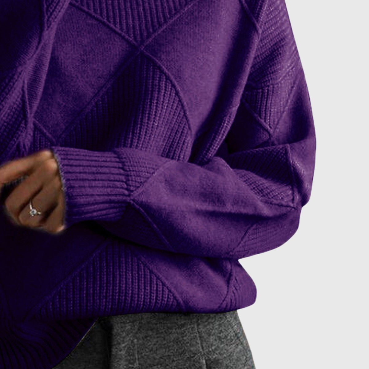 Women's Oversized Wool Roll Neck Jumper