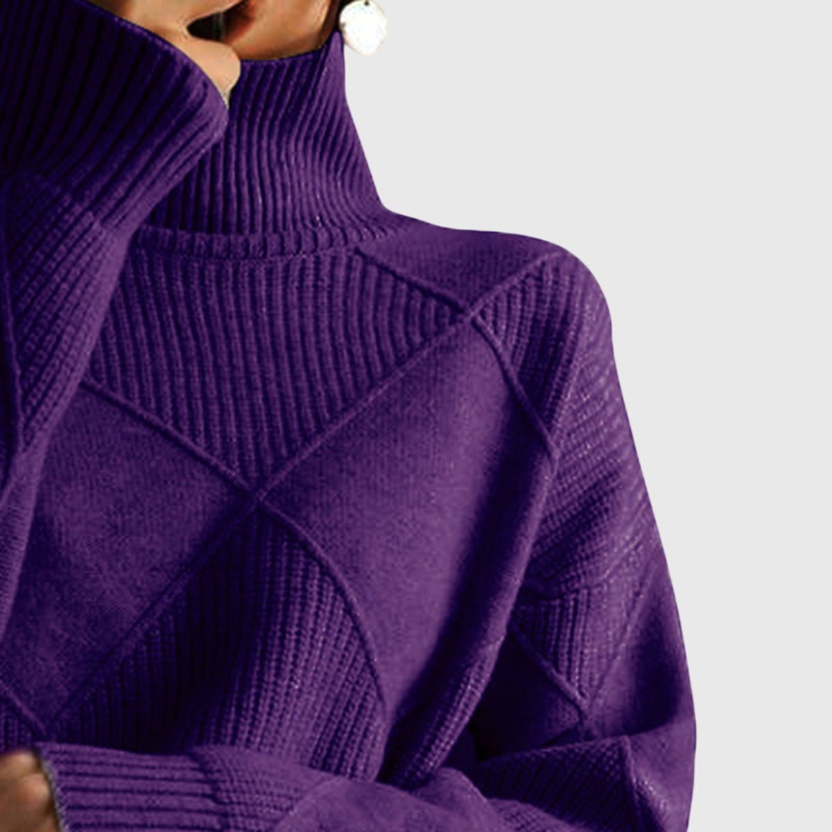 Women's Oversized Wool Roll Neck Jumper