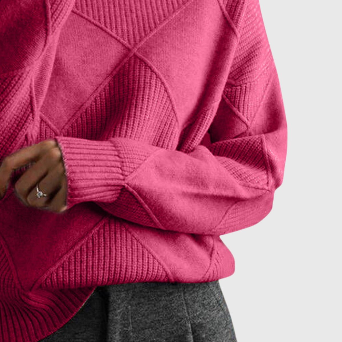 Women's Oversized Wool Roll Neck Jumper