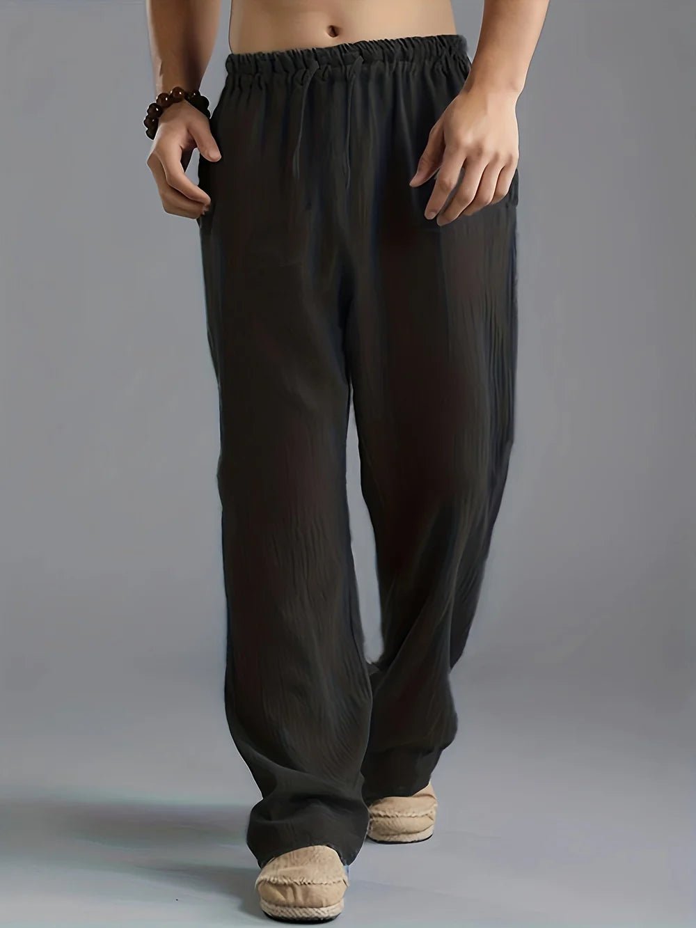 Men's Wide-Leg Trousers - Black