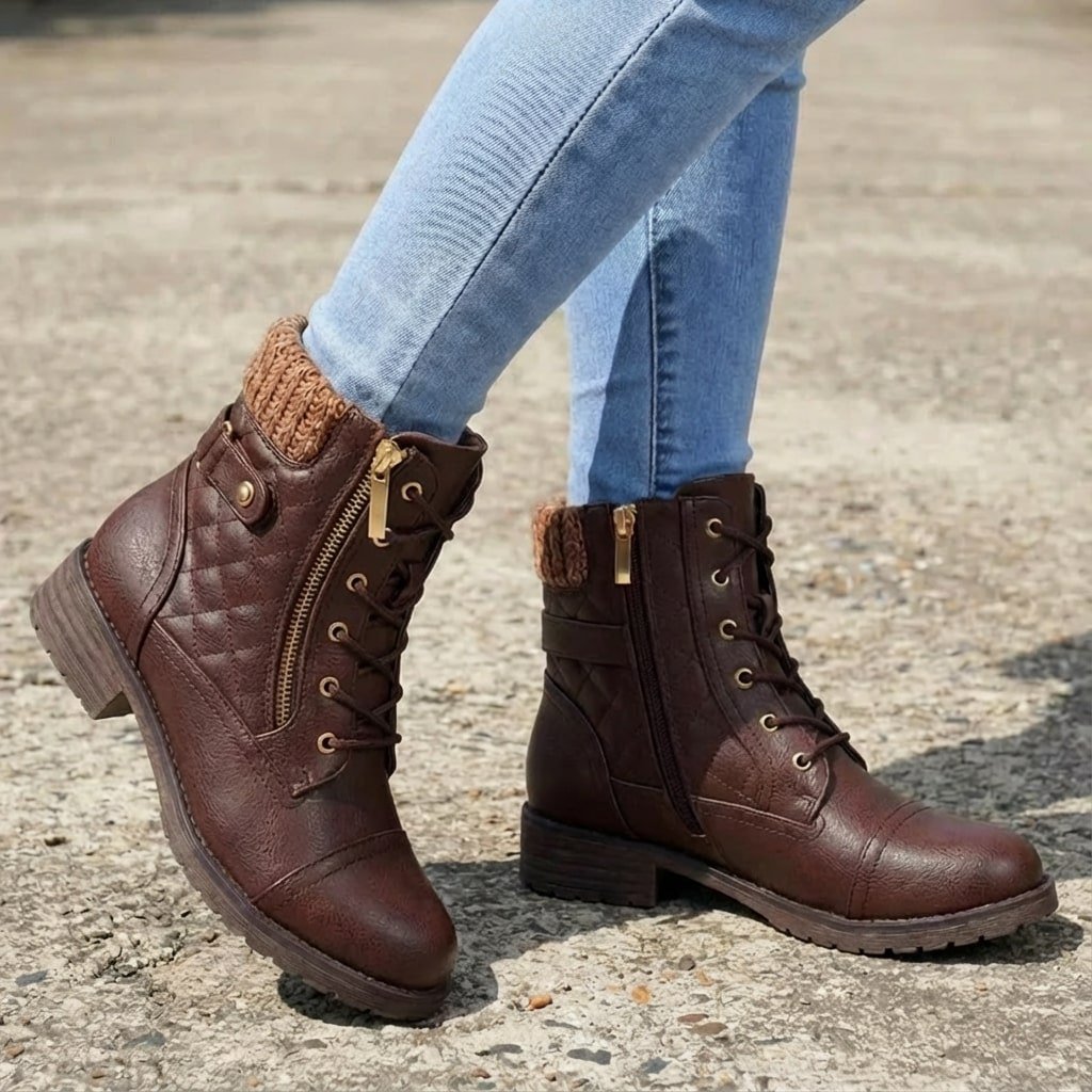 Women's Quilted Faux Leather Ankle Boots