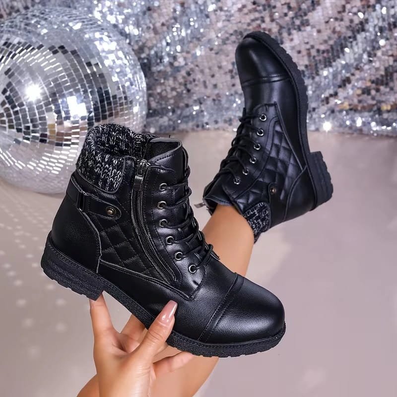 Women's Quilted Faux Leather Ankle Boots