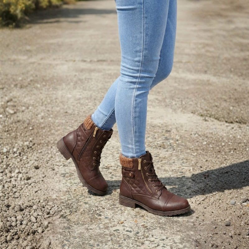 Women's Quilted Faux Leather Ankle Boots