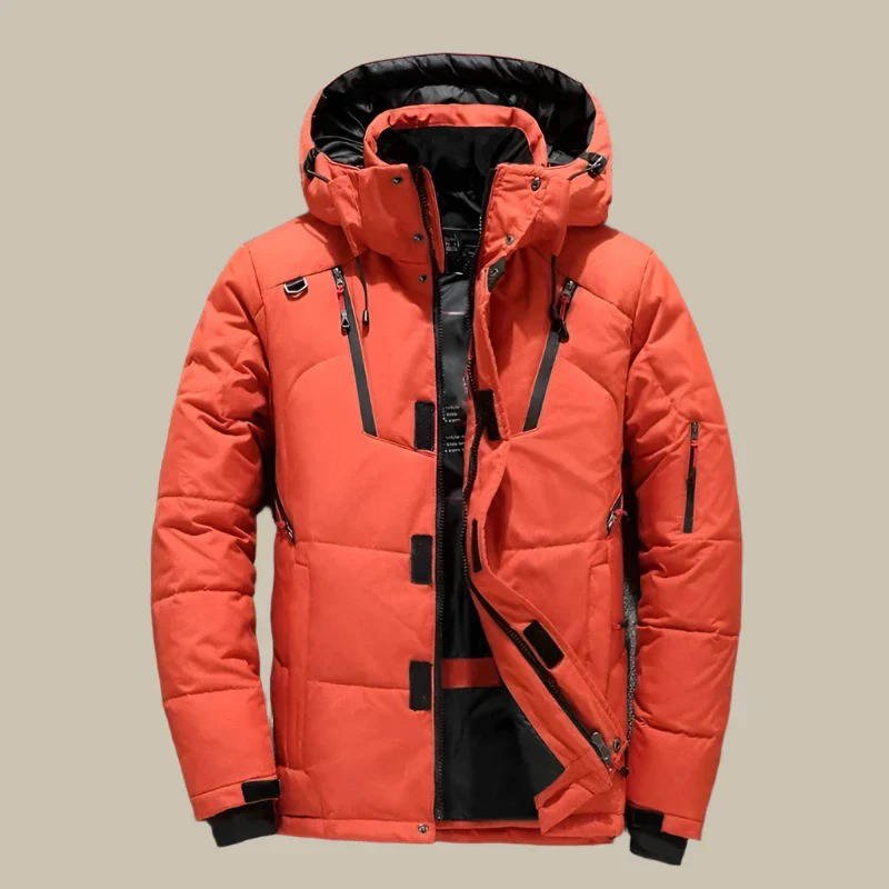 Men's Puffer Jacket - Orange