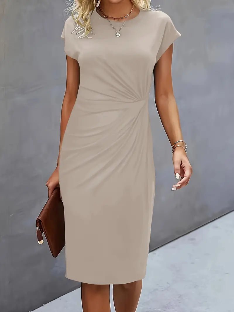 Women's Bodycon Midi Dress - Beige
