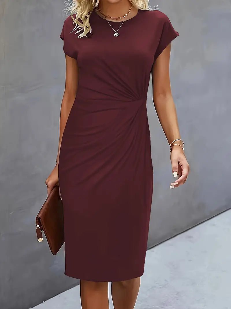 Women's Bodycon Midi Dress - Wine Red