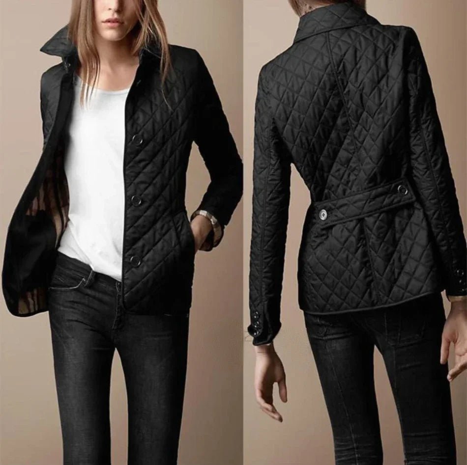 Women's Slim Quilted Jacket - Black