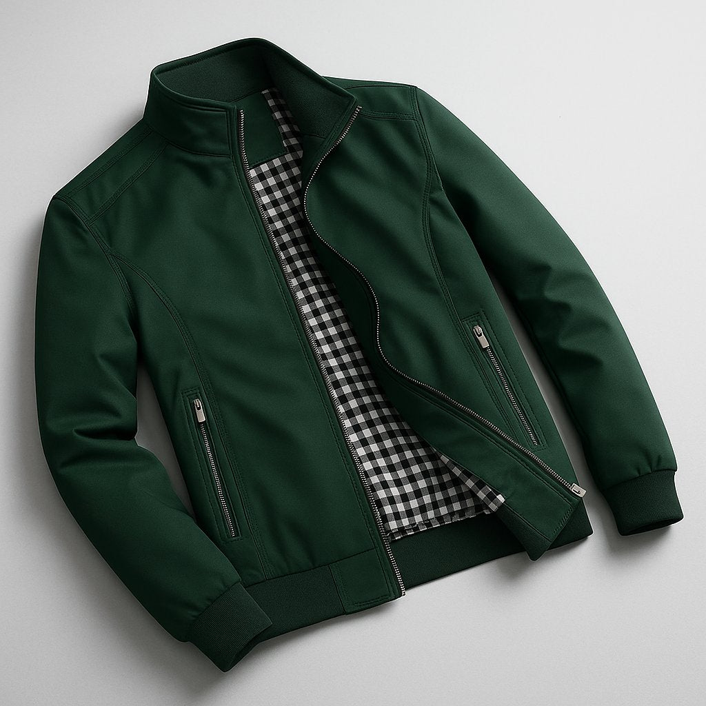 Men's Faux Leather Bomber Jacket