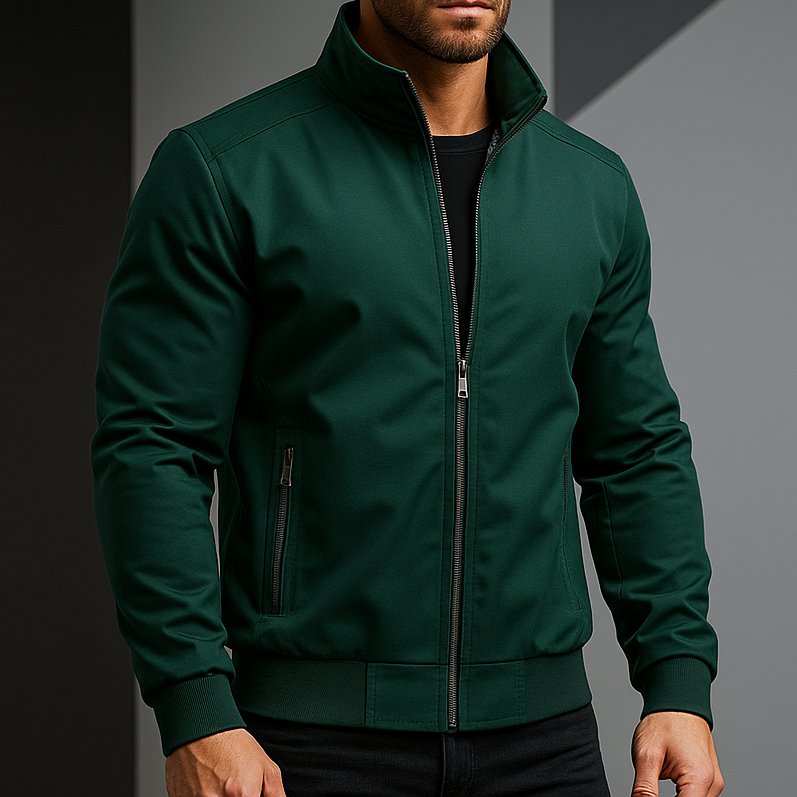 Men's Faux Leather Bomber Jacket