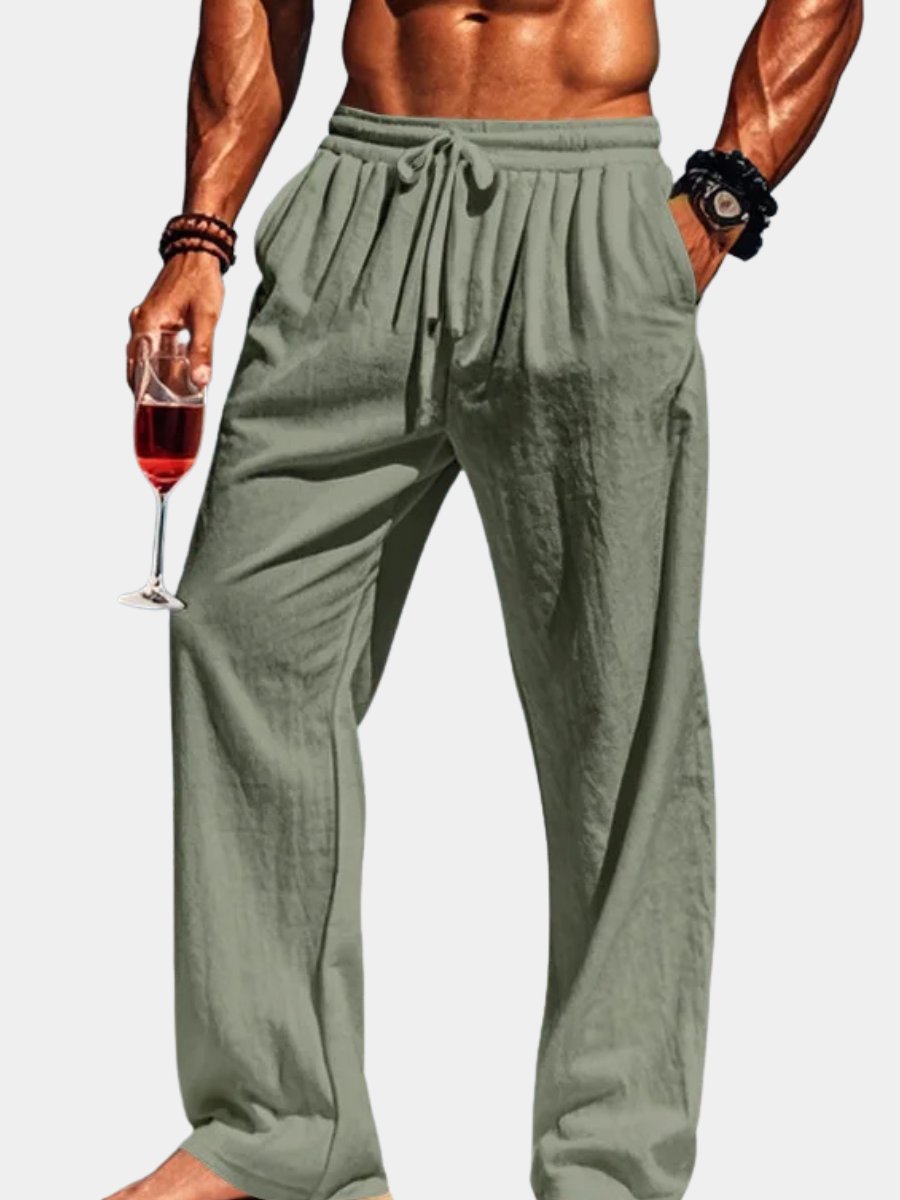 Men's Pleated Straight-Leg Trousers