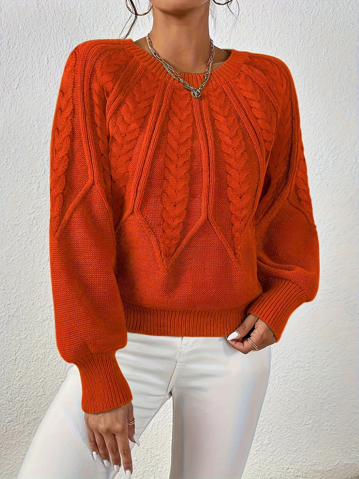 Women's Cropped Cable Knit Jumper