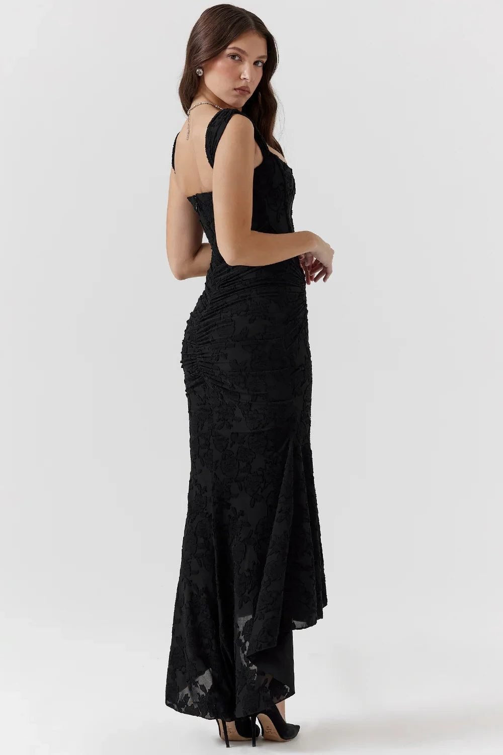 Women's Floral Bodycon Square Neck Dress
