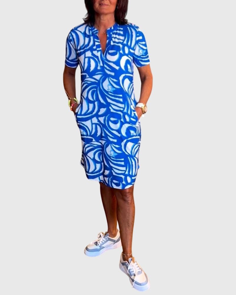 Women's Knit Shift Dress - Blue