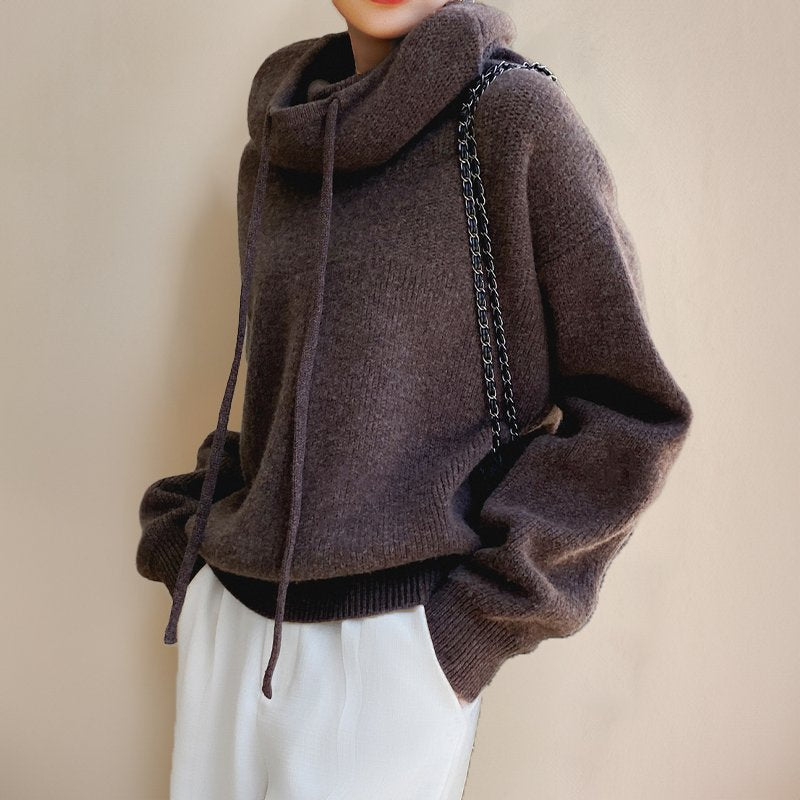 Women's Oversized Wool Hooded Jumper