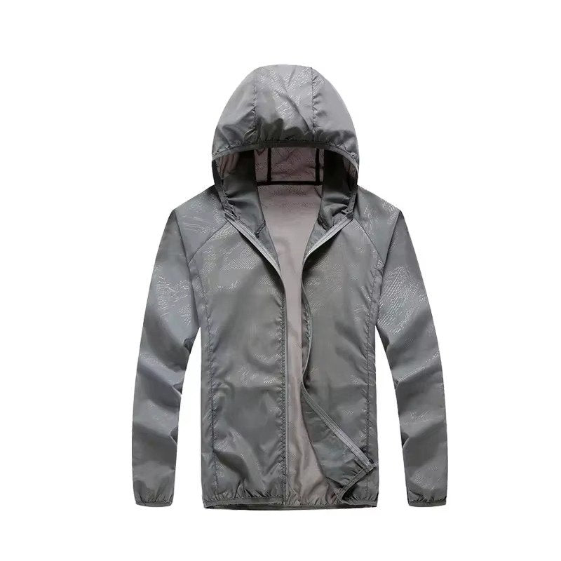 Men's Packable Hooded Windbreaker - Gray