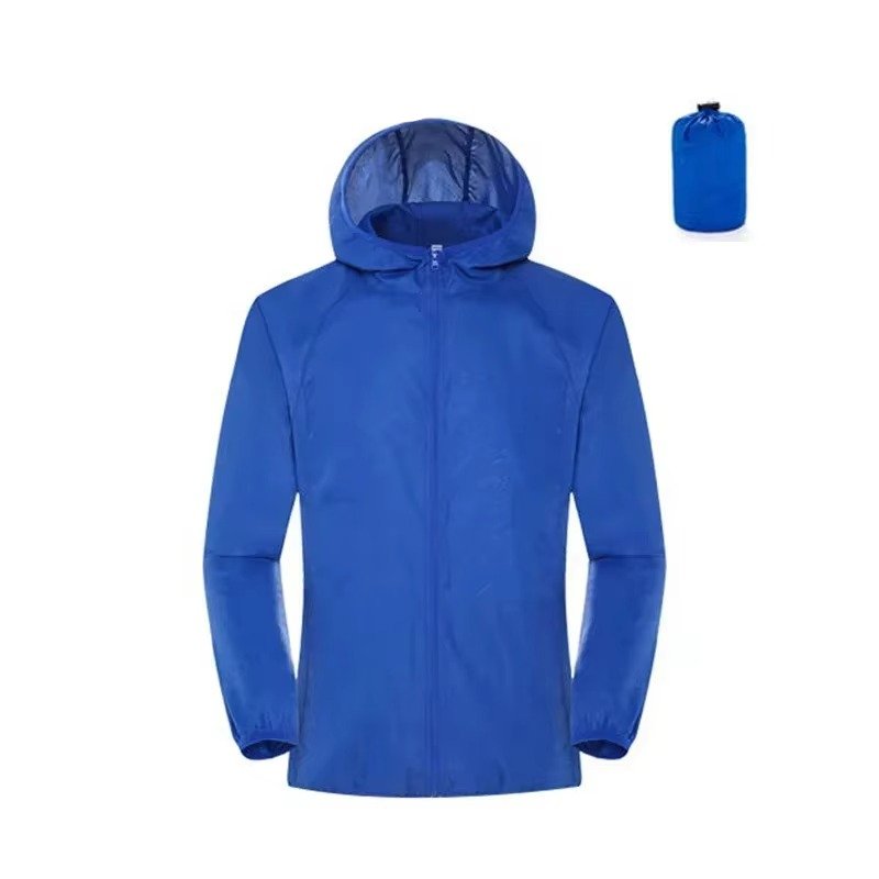 Men's Packable Hooded Windbreaker - Navy blue