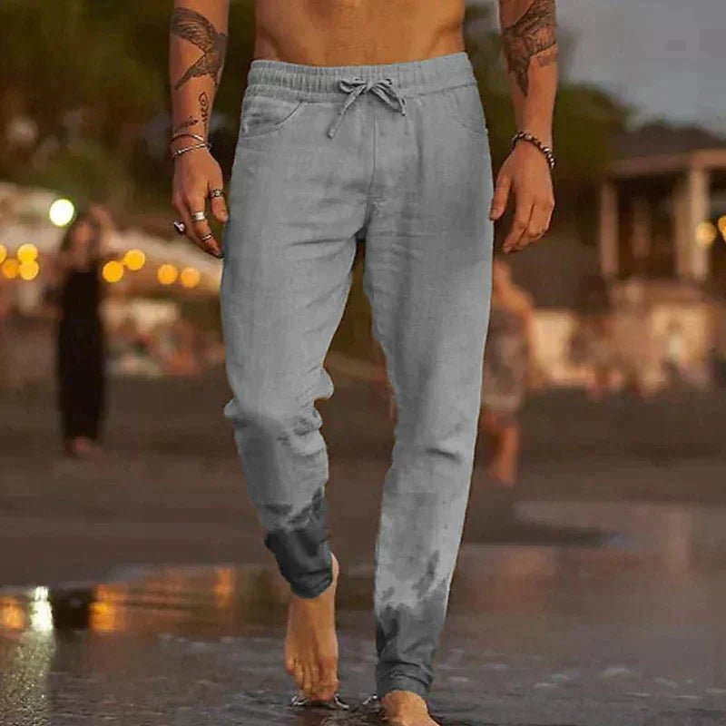 Men's Beach Drawstring Trousers - Grey