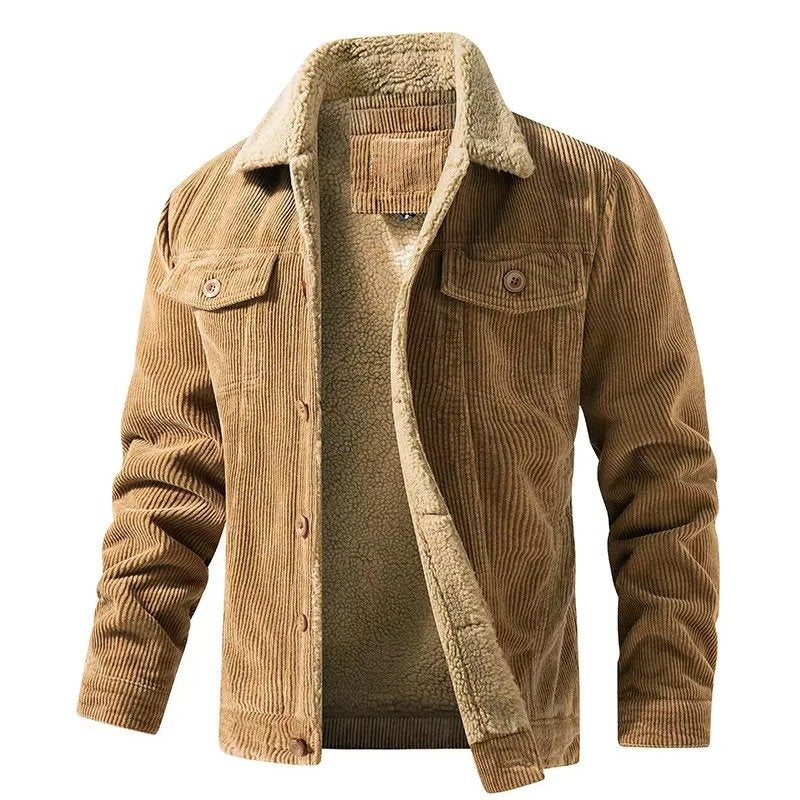 Men's Corduroy Trucker Jacket - Khaki
