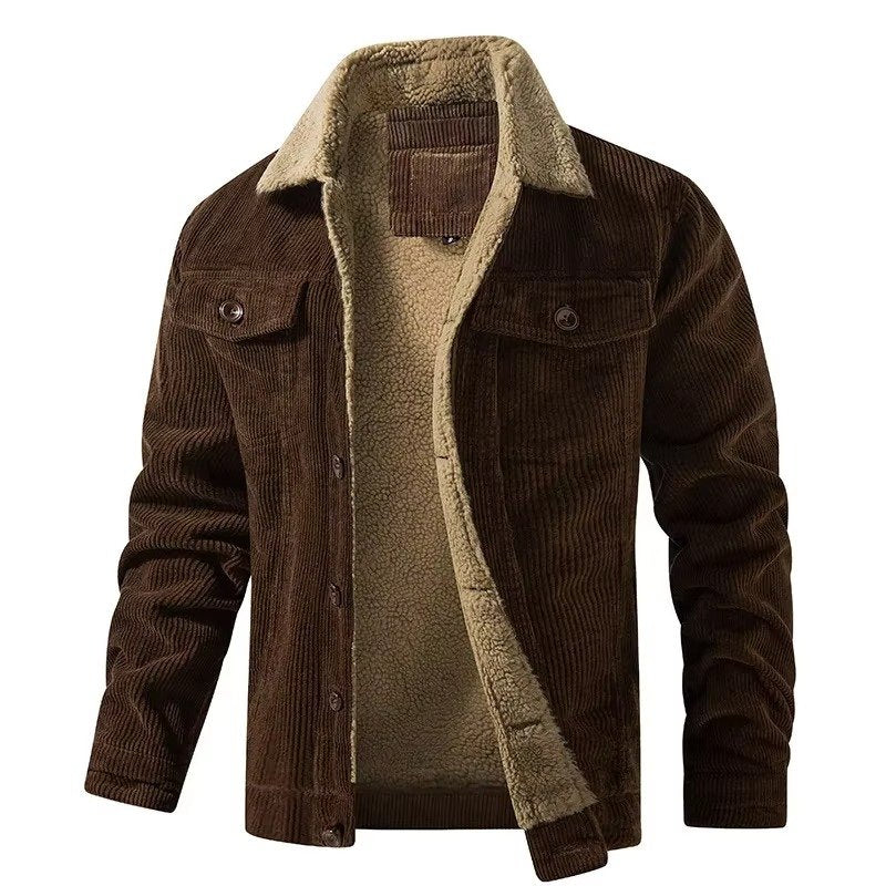 Men's Corduroy Trucker Jacket - Brown
