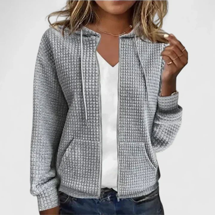 Women's Zip-Up Hoodie - Gray