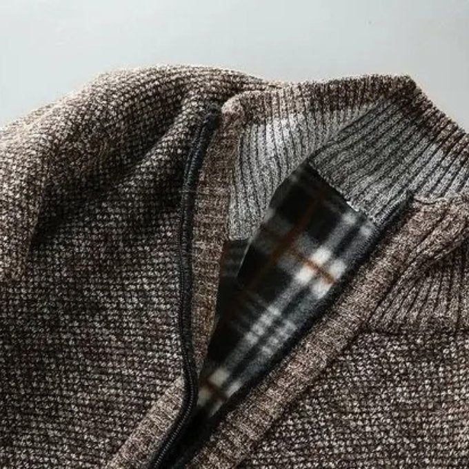 Men's Marled Wool Zip-Up Cardigan