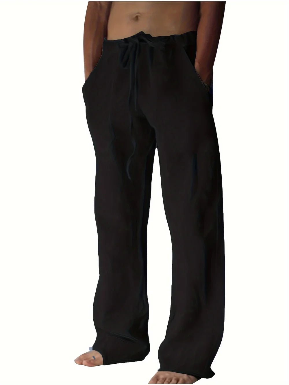 Men's Wide-Leg Beach Trousers - Black