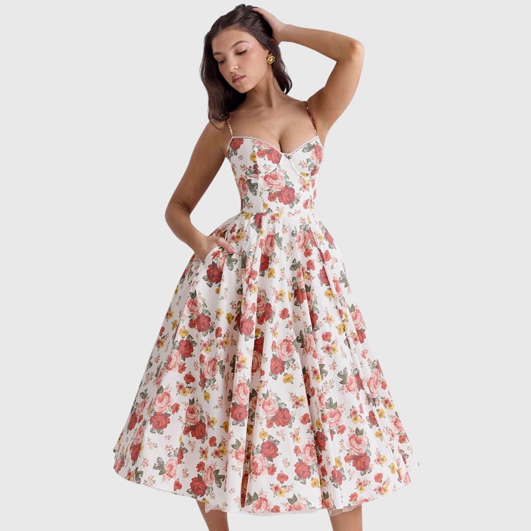 Women's Party Corset Midi Dress