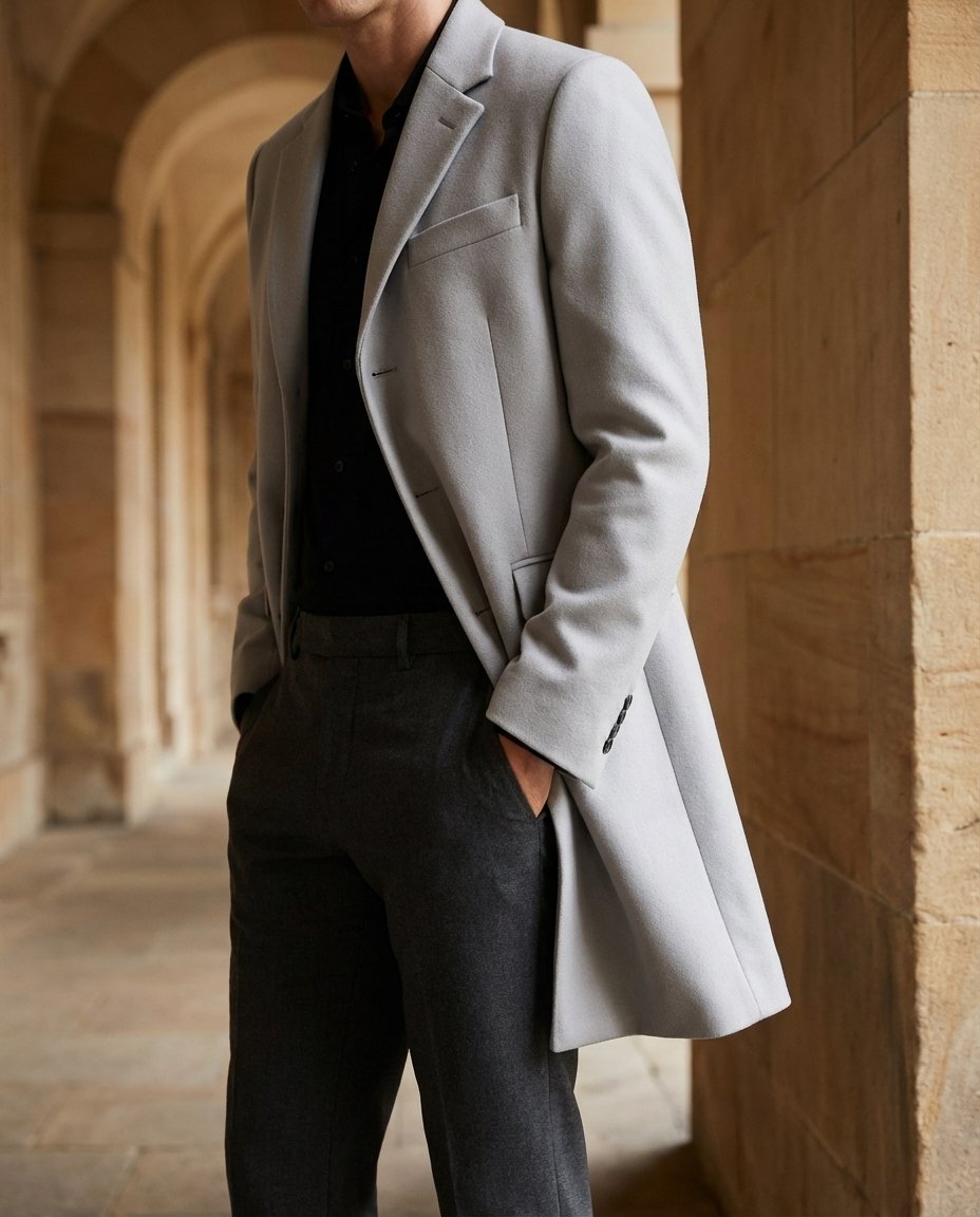 Men's Tailored Wool Blend Overcoat