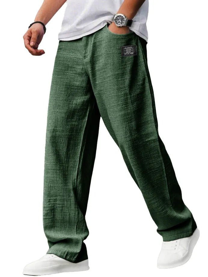 Men's Wide-Leg Trousers - Green