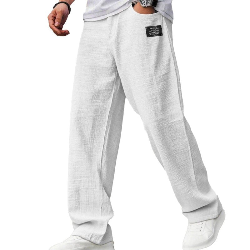 Men's Wide-Leg Trousers - White