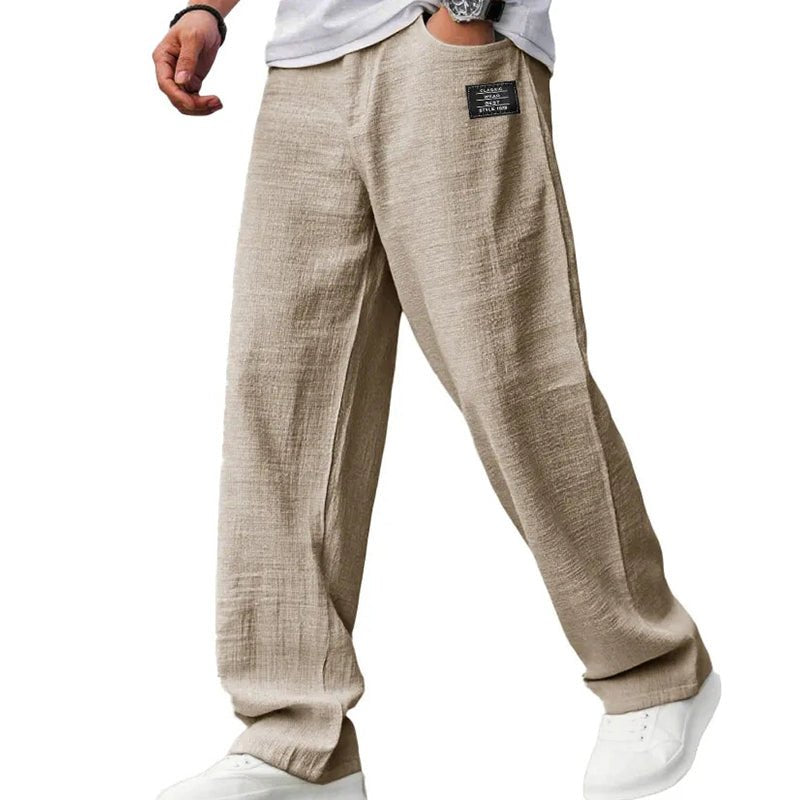 Men's Wide-Leg Trousers - Khaki
