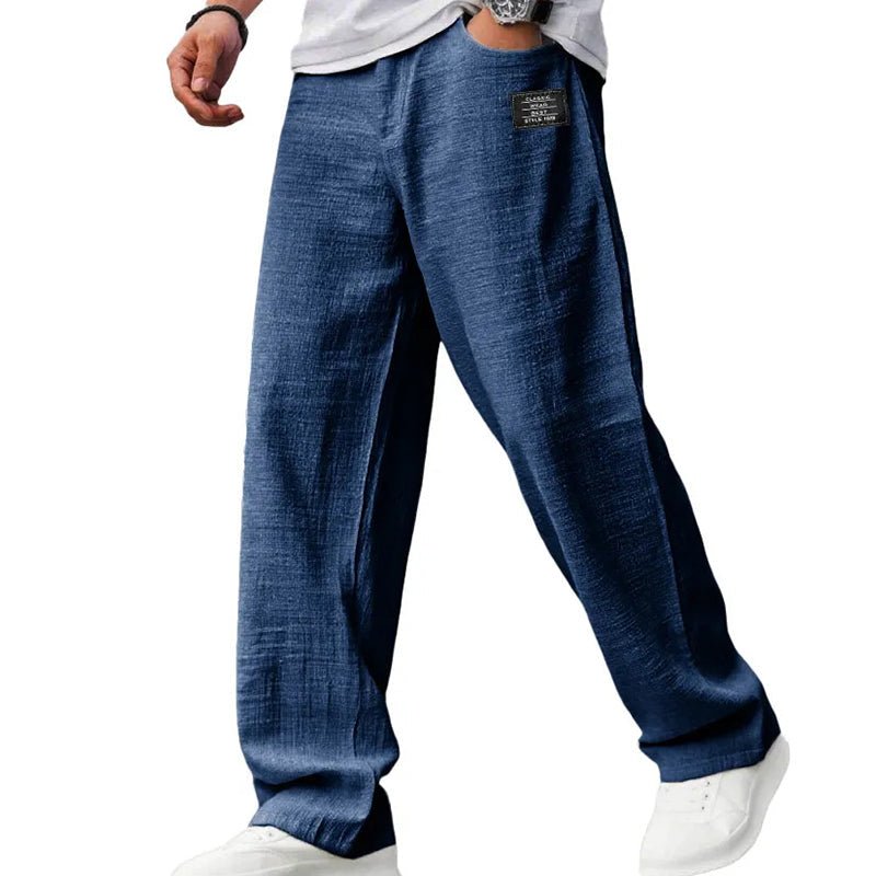 Men's Wide-Leg Trousers - Navy Blue
