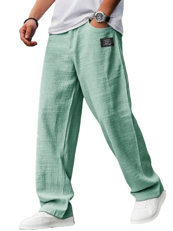 Men's Wide-Leg Trousers - LIght Green