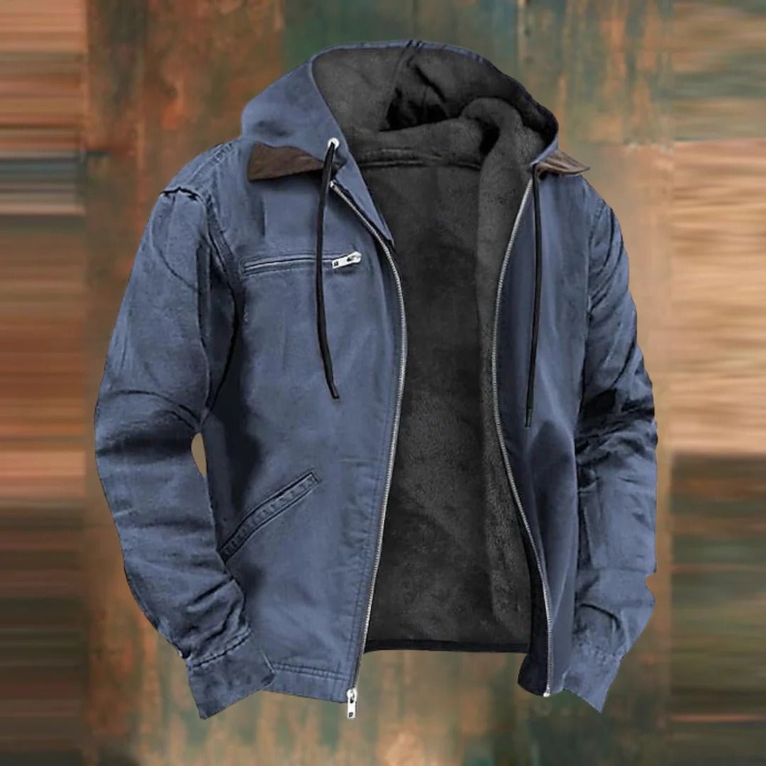 Men's Hooded Utility Jacket - Blue