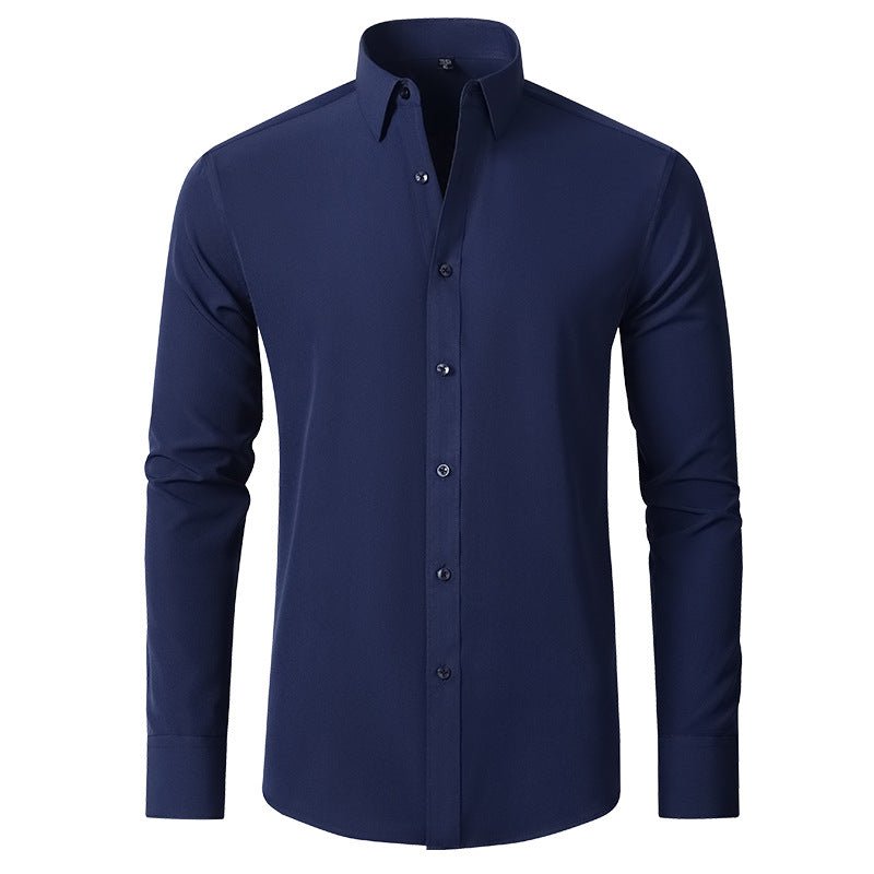 Men's Long Sleeve Slim Dress Shirt - Navy Blue