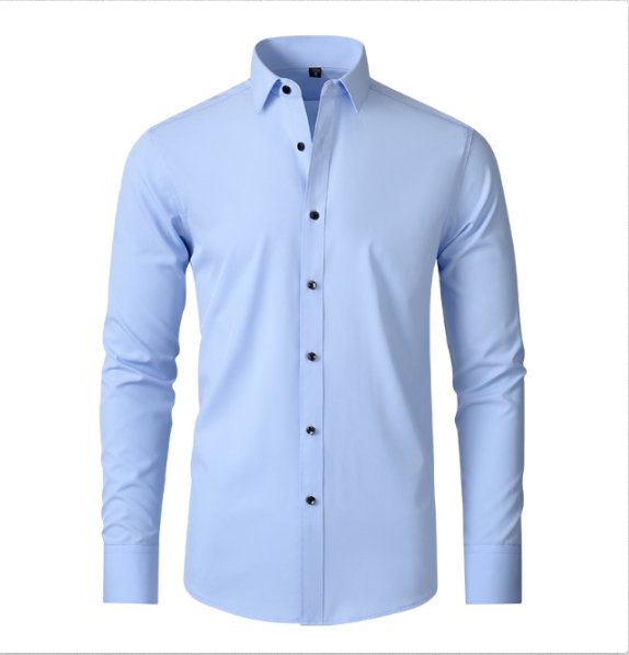 Men's Long Sleeve Slim Dress Shirt - Blue
