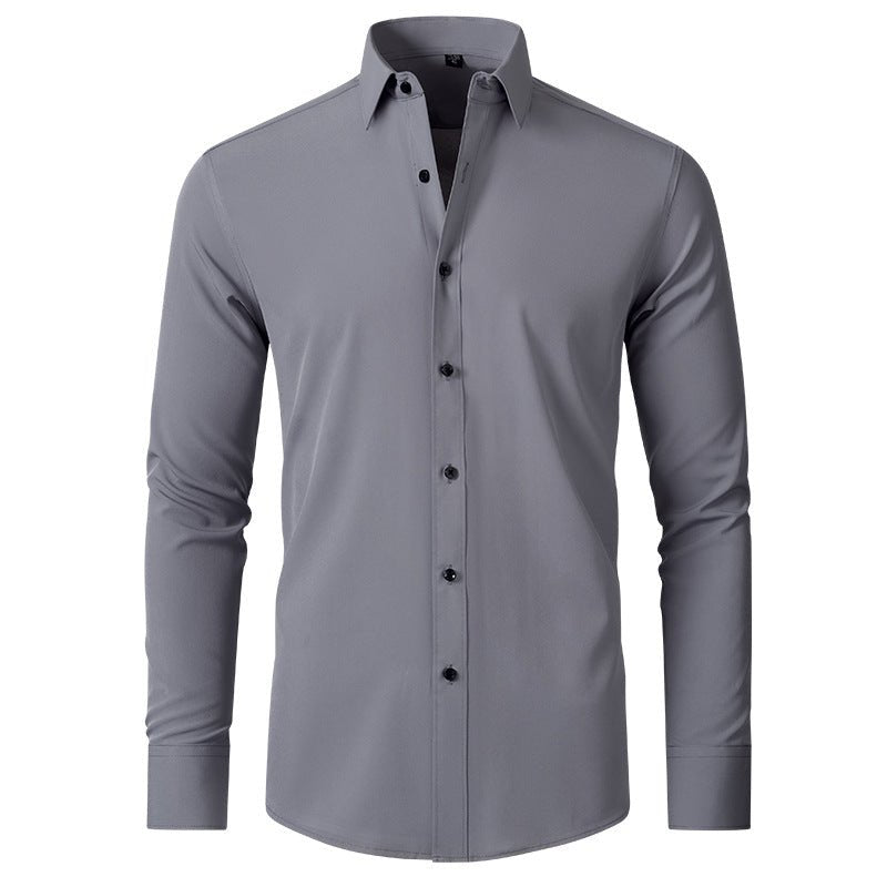 Men's Long Sleeve Slim Dress Shirt - Grey