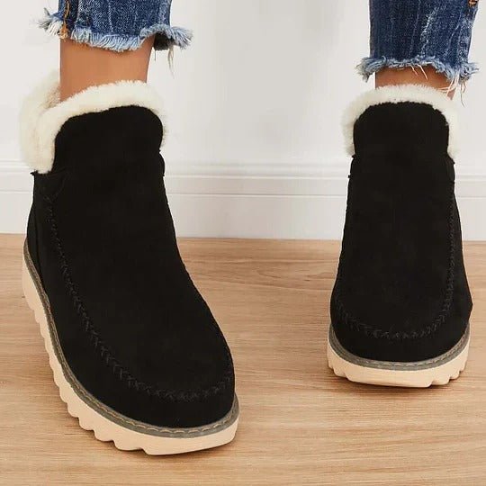 Women's Suede Ankle Boots - Black
