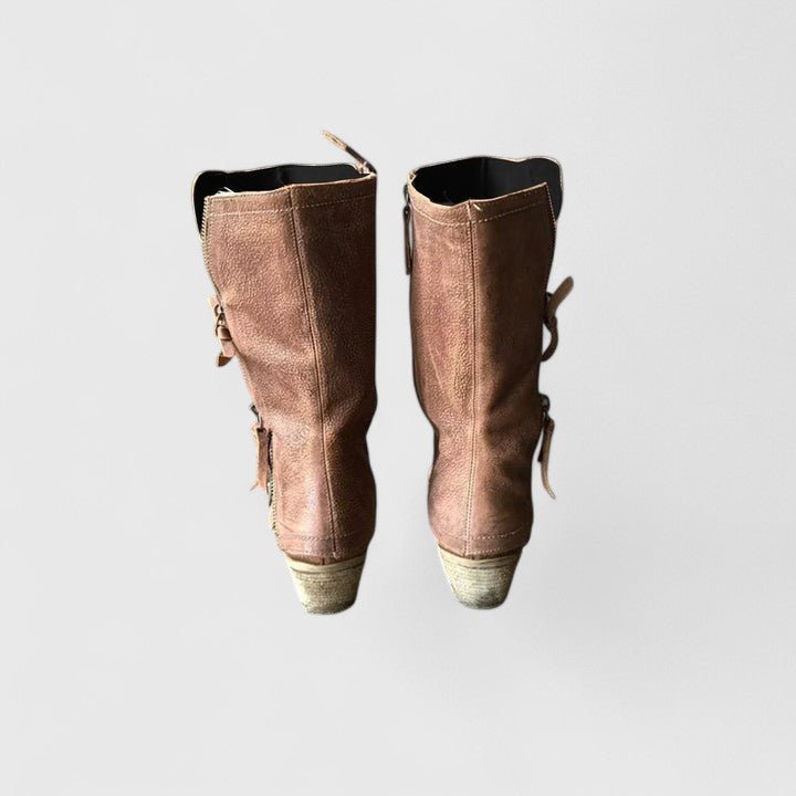Women's Leather Slouch Ankle Boots