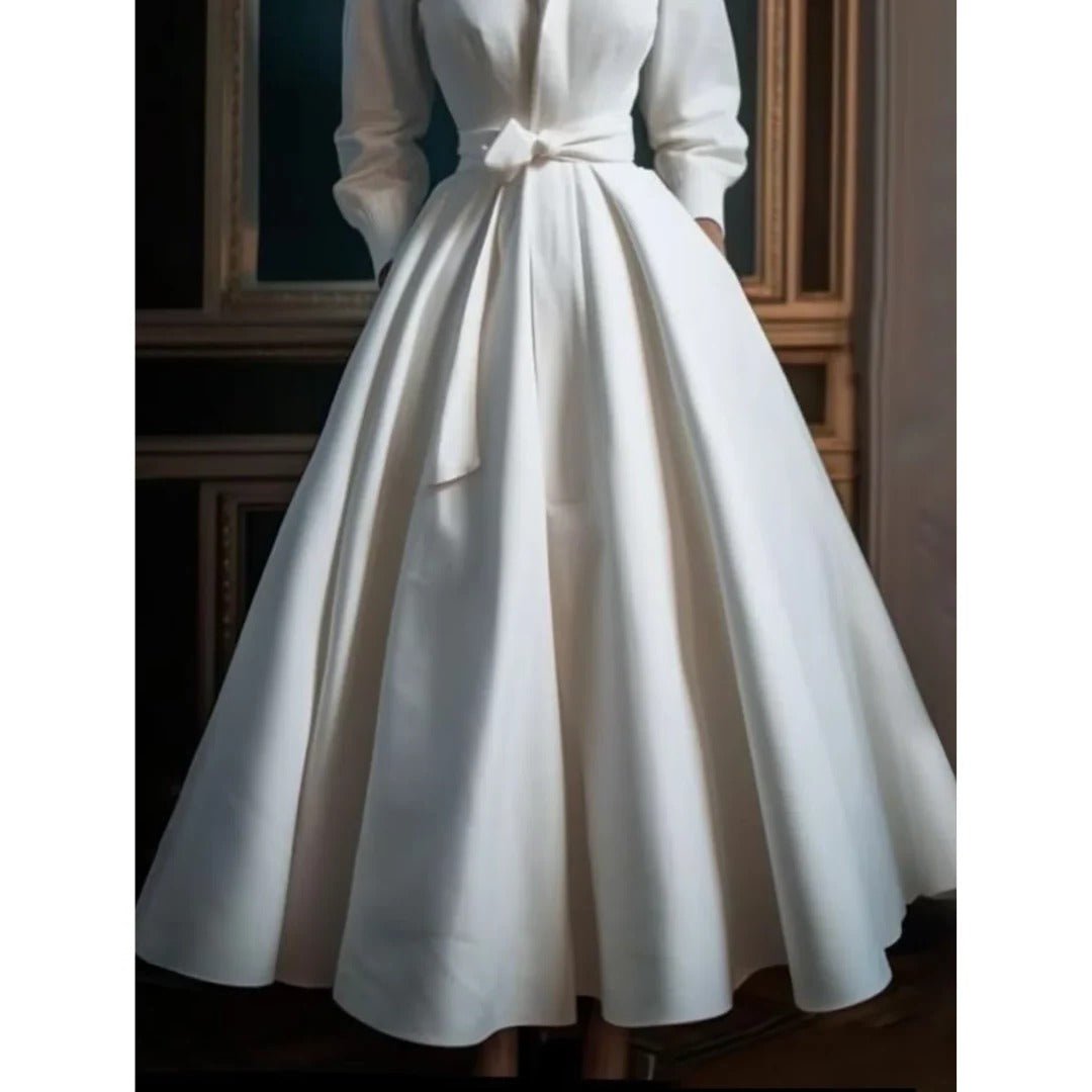 Women's Satin Midi Ball Gown