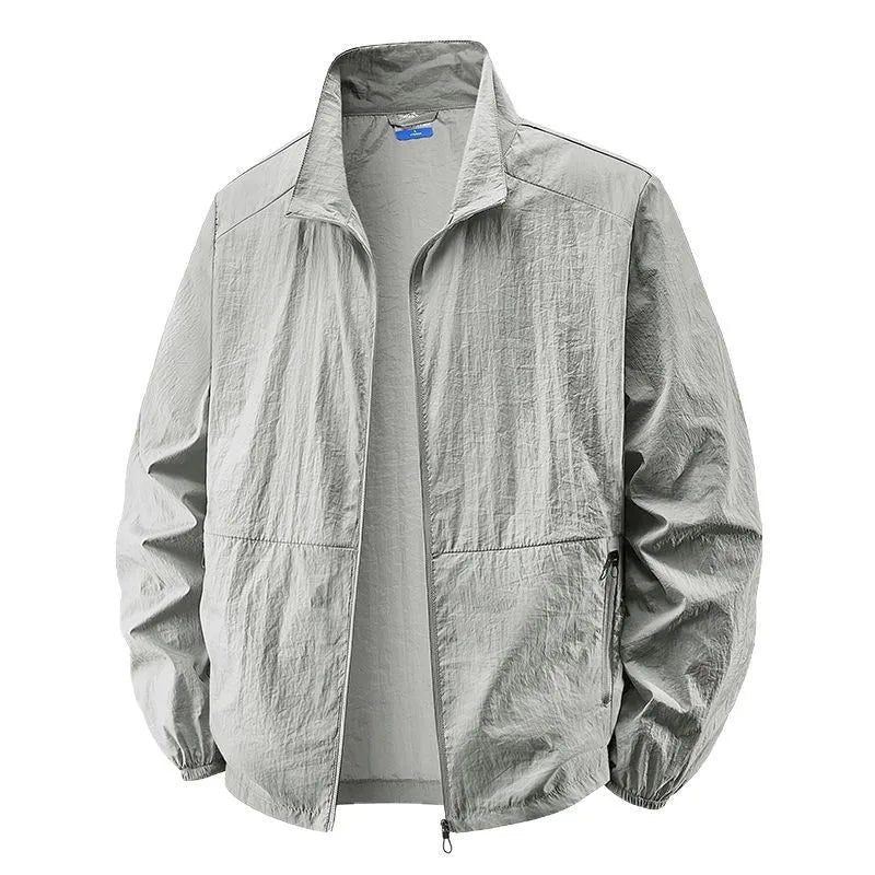 Men's Oversized Windbreaker Jacket - Light Grey